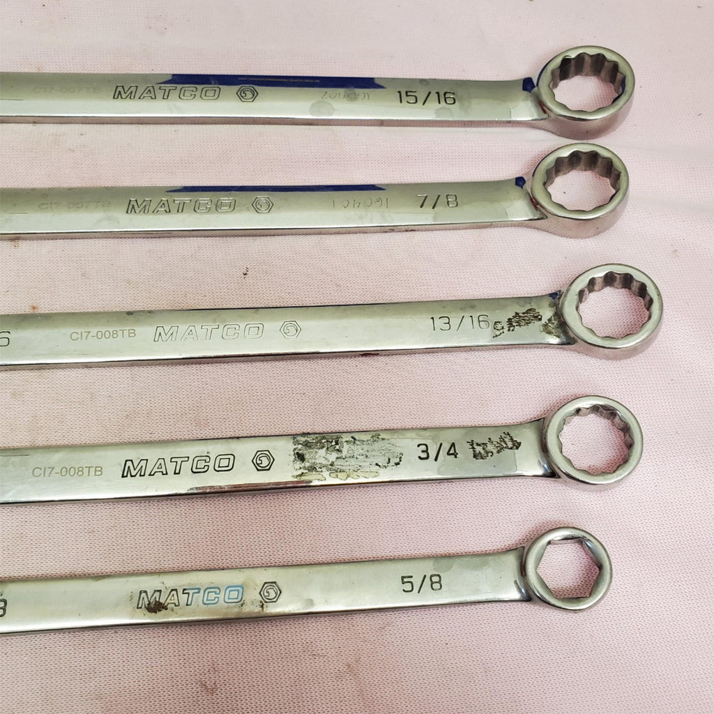 Lot of 5 Matco Combination Wrench Set LOT-494