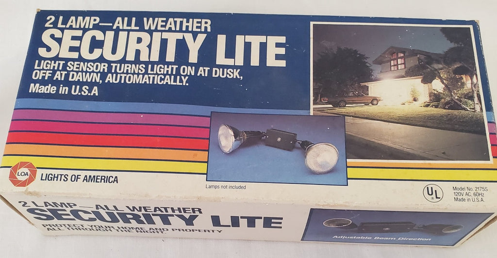 2 Lamp All Weather Security Lite Night Outdoor Adjustable Lights 