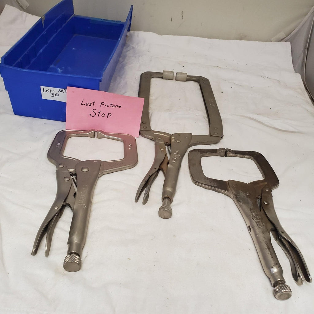 Lot of 3 Assorted Vise-Grip and Crescent Locking C-Clamp Tool LOT-MT 30