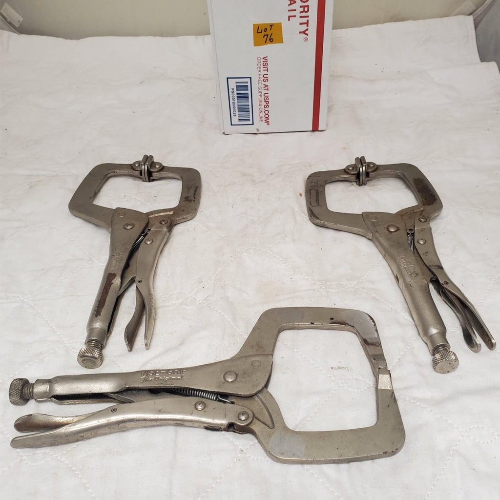 Lot of 3 Assorted Vice Grips Locking C-Clamp Tool LOT-76