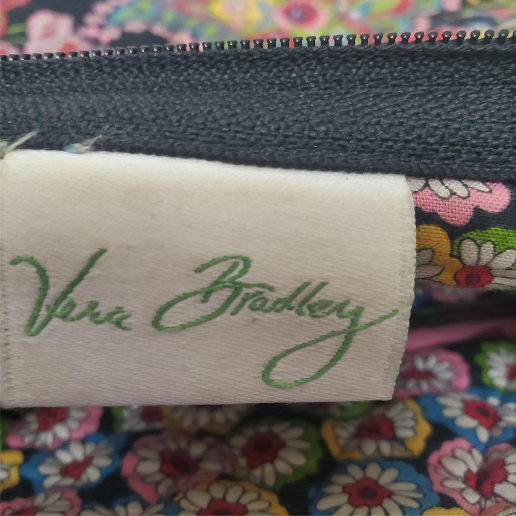 Vera Bradley 10"x10" Black Pink Quilted Filigree Purse Tote Shoulder Handbag