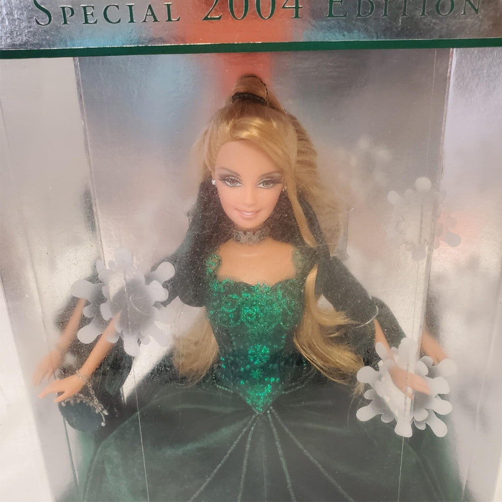 Barbie 2004 - Holiday Barbie Collector Doll - Mattel Blonde Green Dress