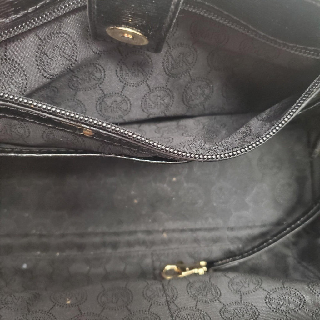 Michael Kors Sutton Satchel Black Leather Handbag