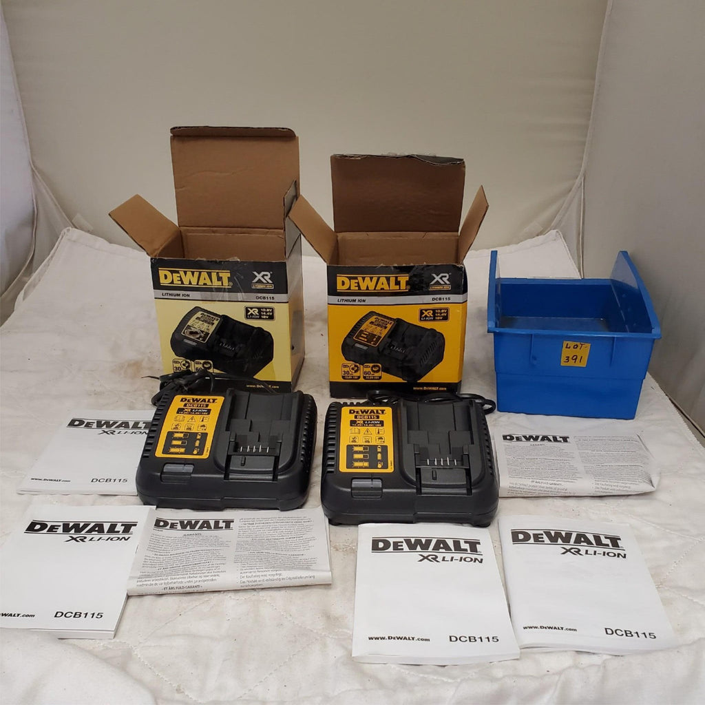 Lot of DEWALT DCB115 12-Volt to 20-Volt Lithium-Ion Battery Charger LOT 391