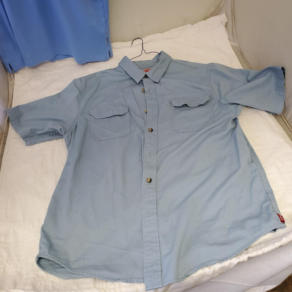 Lot of 4 Mens Wrangler Jeans Co 100% Cotton Long & Short Sleeve Shirt Size L