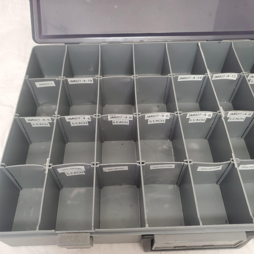 Empty Adjustable Compartment Box for Temporary Fastener Wings