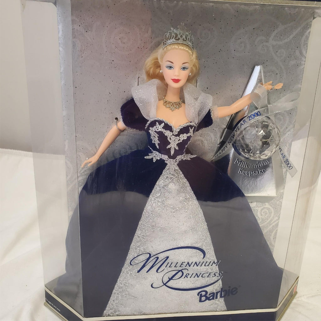 Barbie 1999 - Millennium Princess Barbie Doll - Mattel Blonde Blue Velvet Dress