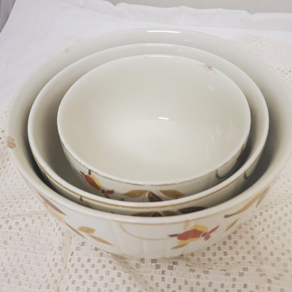 Set of 3 Hall's Superior Bowl. By Mary Dunbar Jewel Homemakers Institute