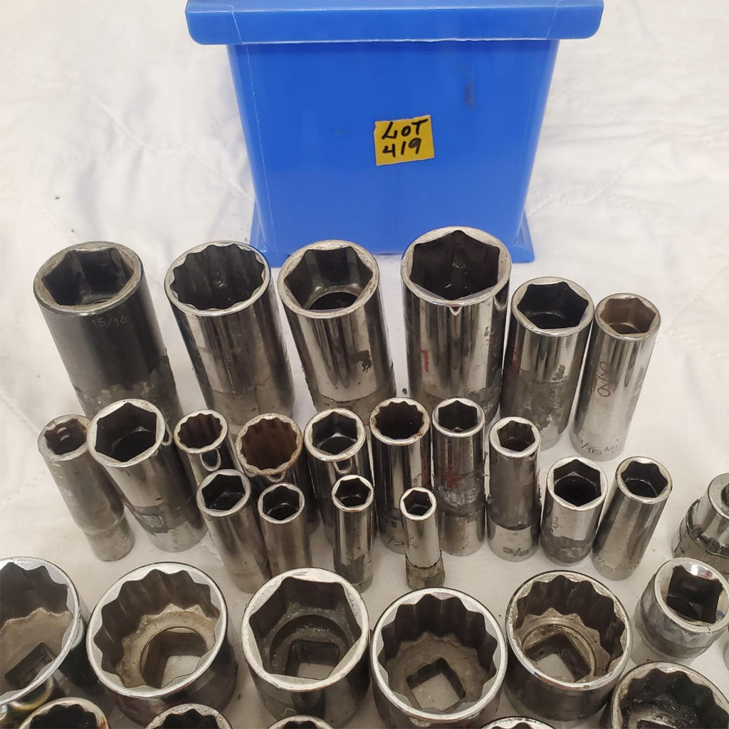 Lot of 69 Assorted Sockets Chrome  LOT-482