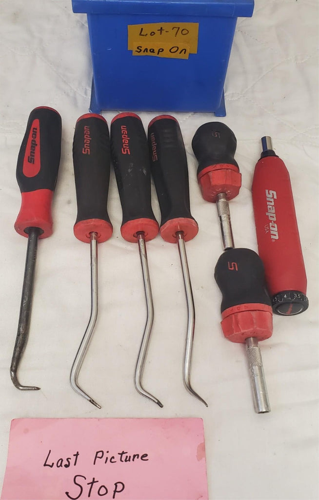 Lot of 7 Snap On Pick Set Stubby Screwdriver Preset Torque Screwdrive LOT-70