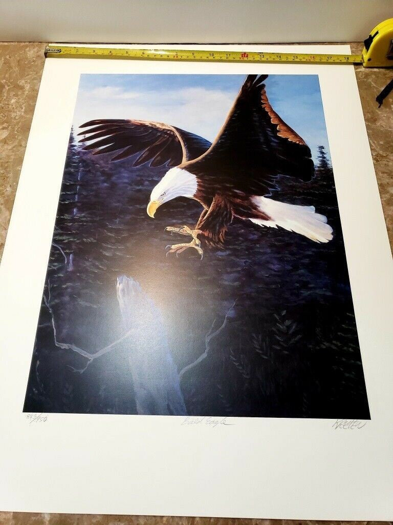 Gray Kremen Symphony on Canvas Bald Eagle Art Print Poster
