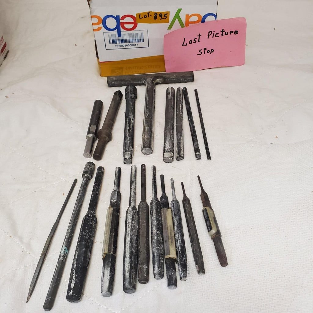 Lot of 19 Assorted Mixed Pin Punches & Chisels Set Hand Tools LOT-895