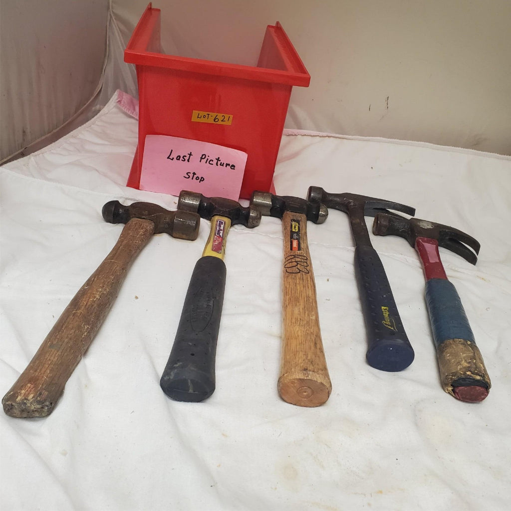 Lot of 5 Assorted Ball Peen & Claw Hammers LOT-621