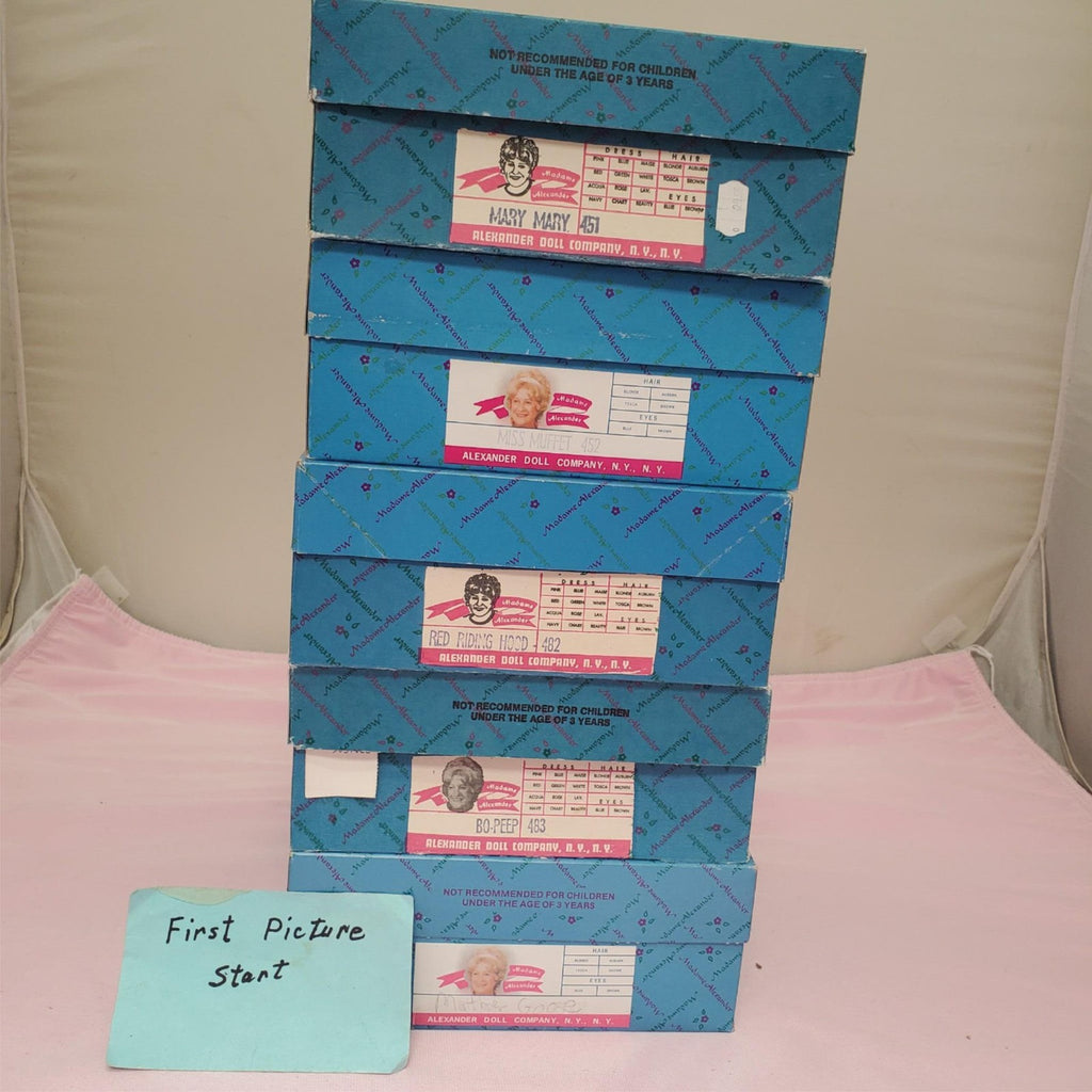 Set of 5 Madame Alexander Miniature Showcase Dolls with Box & Stand