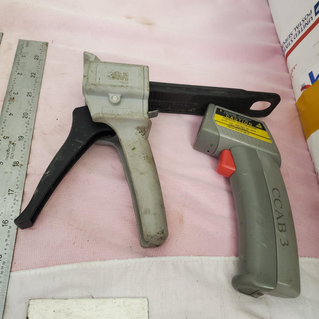 Lot of Misc. Tools Rulers 3M Epoxy Applicator Gun DMA 50