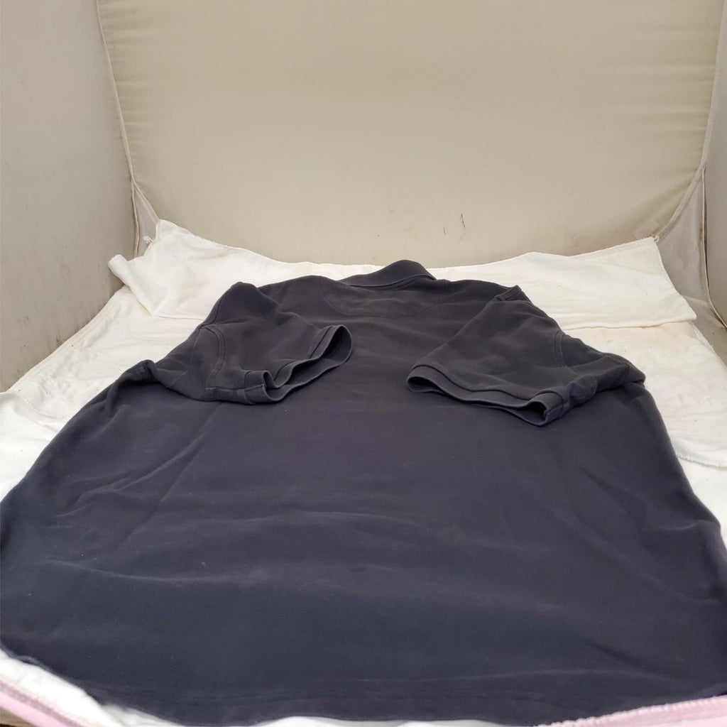 Orvis Men's Black Short Sleeve Size L-T Polo Shirt with Purple Collar