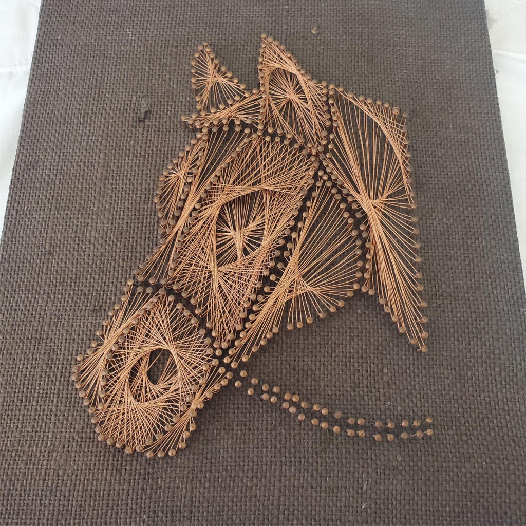 Vintage Horse Head Art Copper Wire Nail Art Canvas