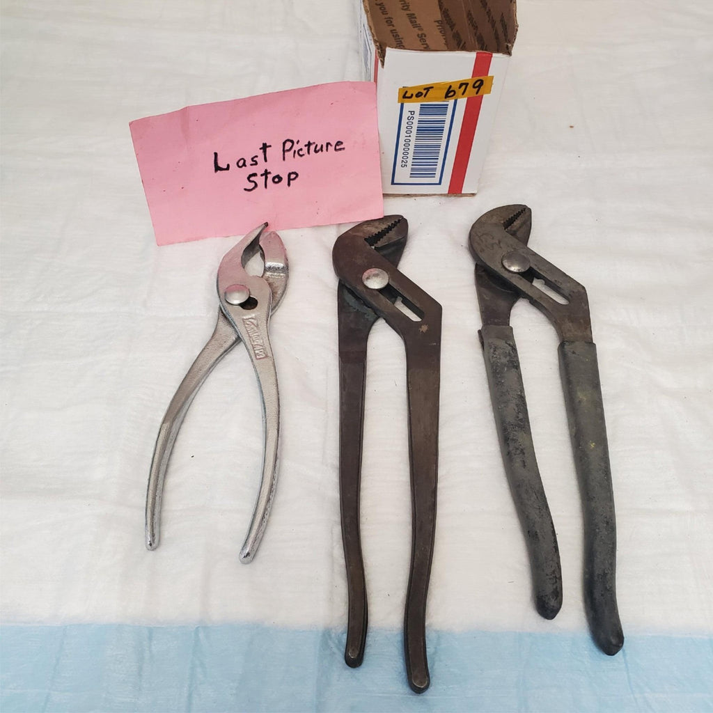Lot of 3 Groove Slip Joint Pliers & Camlok 4P3 Pliers LOT-679