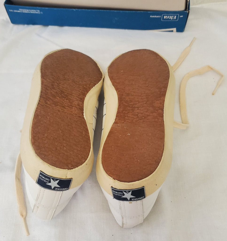 Vintage Women’s White Navy LTO Leather Converse Tennis Shoes Size 8.5M