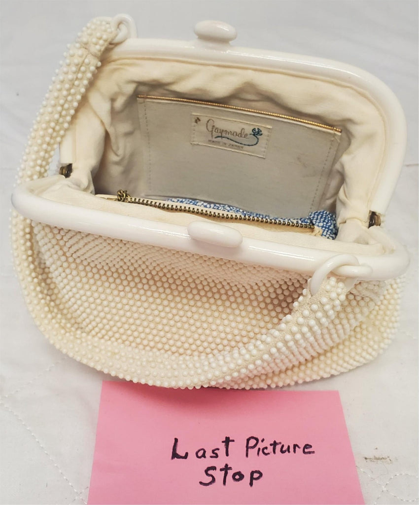 Vintage Gaymode Ivory Raffia Beaded Purse