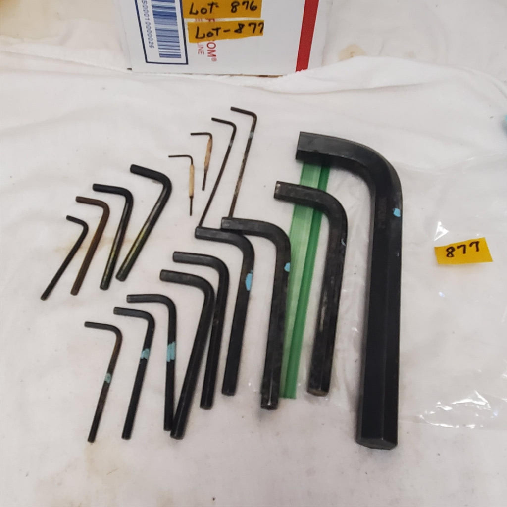 Lot of 17 Allen Arm Hex Key Set Standard Wrenches LOT-877