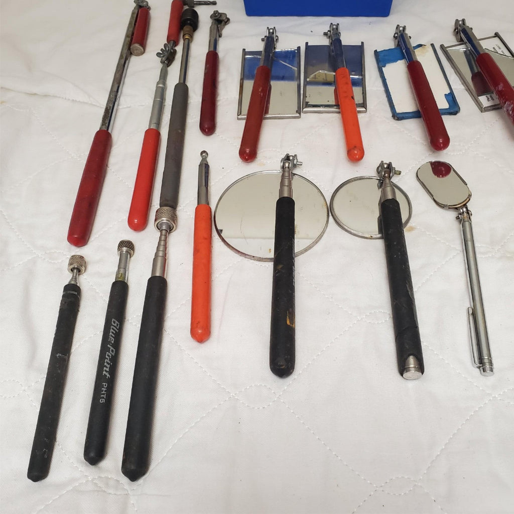 Lot of 15 Assorted Telescoping Inspection Mirror & Pickup Magnet Set LOT-7