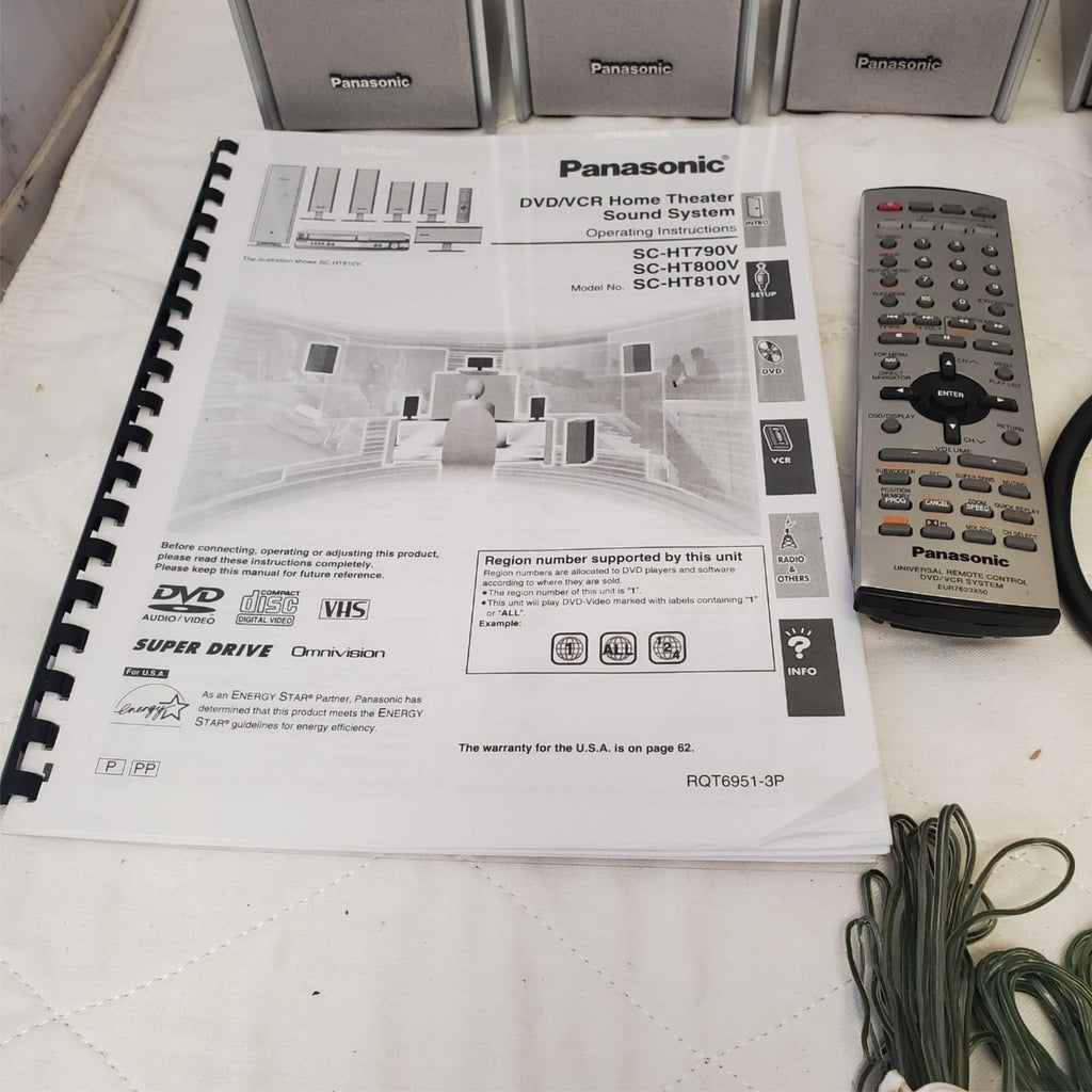 Panasonic Home Theatre Speakers with Wires & Remote