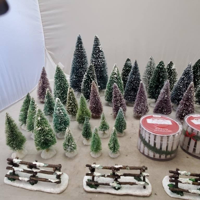 Holiday Time White Picket Fence 23.5" x 2" Christmas and Lot Christmas Tree