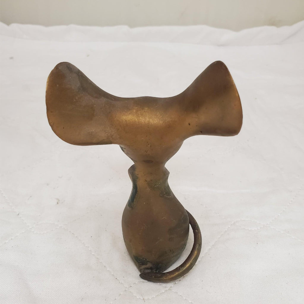 Vintage brass Big Ears Made in korea mouse Figurine Paperweight