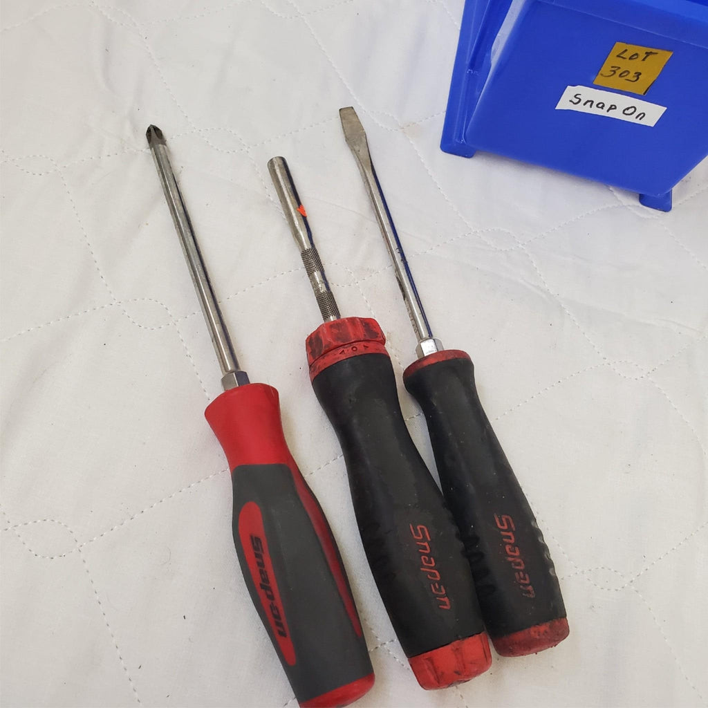 Lot of 3 Snap-on Soft Grip Ratcheting Screwdriver Set LOT-303
