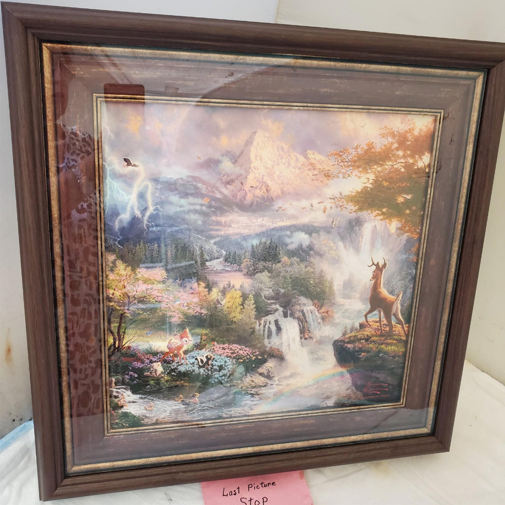 Thomas Kinkade Bambi’s First Year 14 x 14 LE Framed Canvas Disney Art 29/350