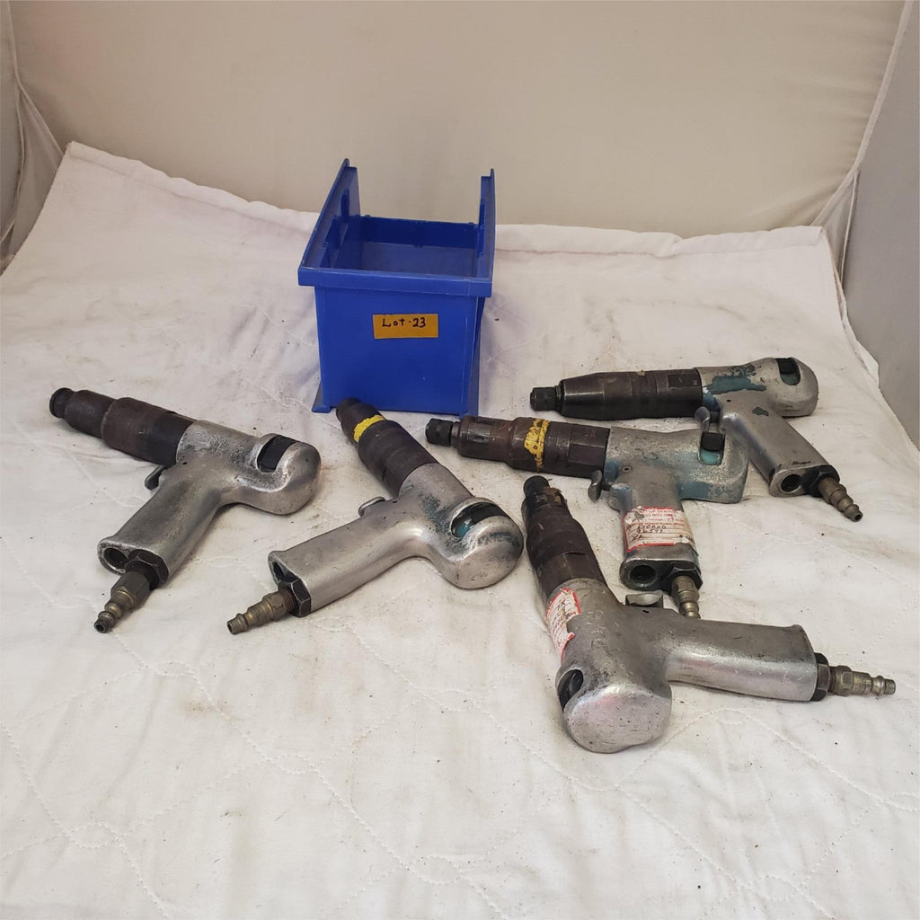 Lot of 5 Cleco Pneumatic Pistol Grip 1/4" Screwdriver/Nutrunner Air Tools Lot-23