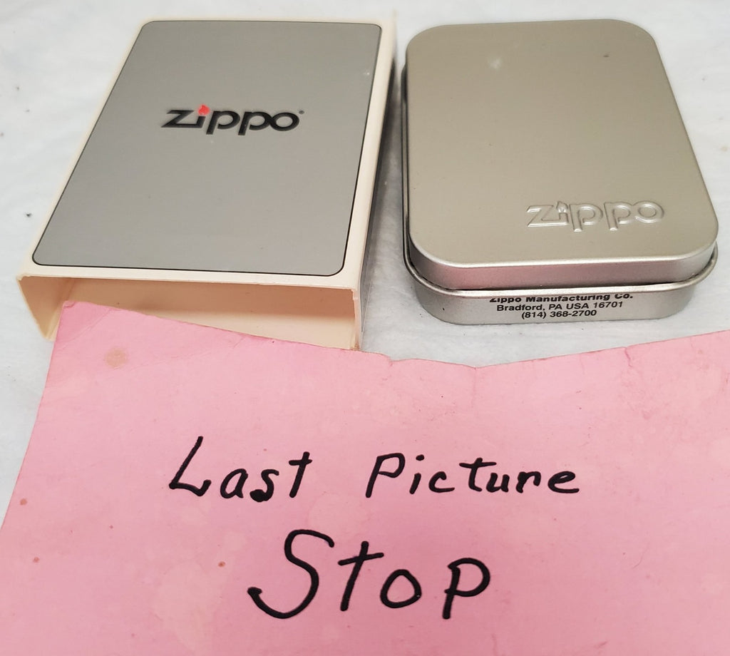 Vintage 1999 Bradford, PA Made in USA Zippo Lighter Moon Over Mountains Logo