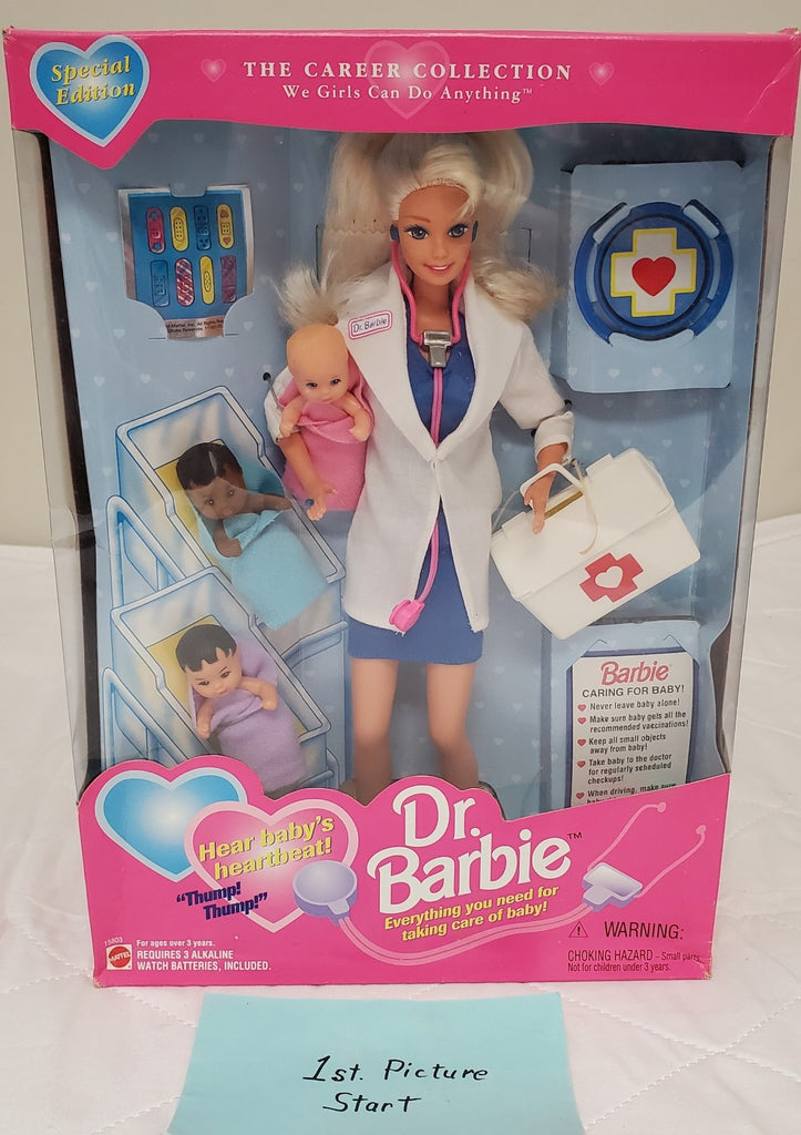 Vintage Dr. Barbie Career Dol & Hear Baby's  Medical Bag,Crib Accessories & more
