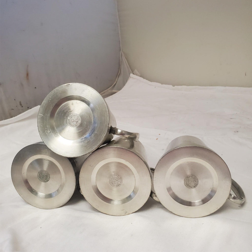Lot of 4 Pewter Selangor Mug mermaid handle Tankard
