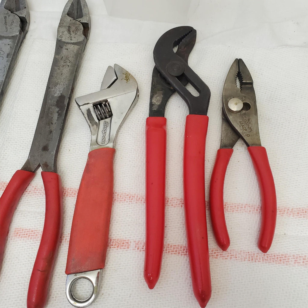 Lot of 5 Snap on Diagonal Cutters,  Adjustable Wrench PLIERS Lot-769