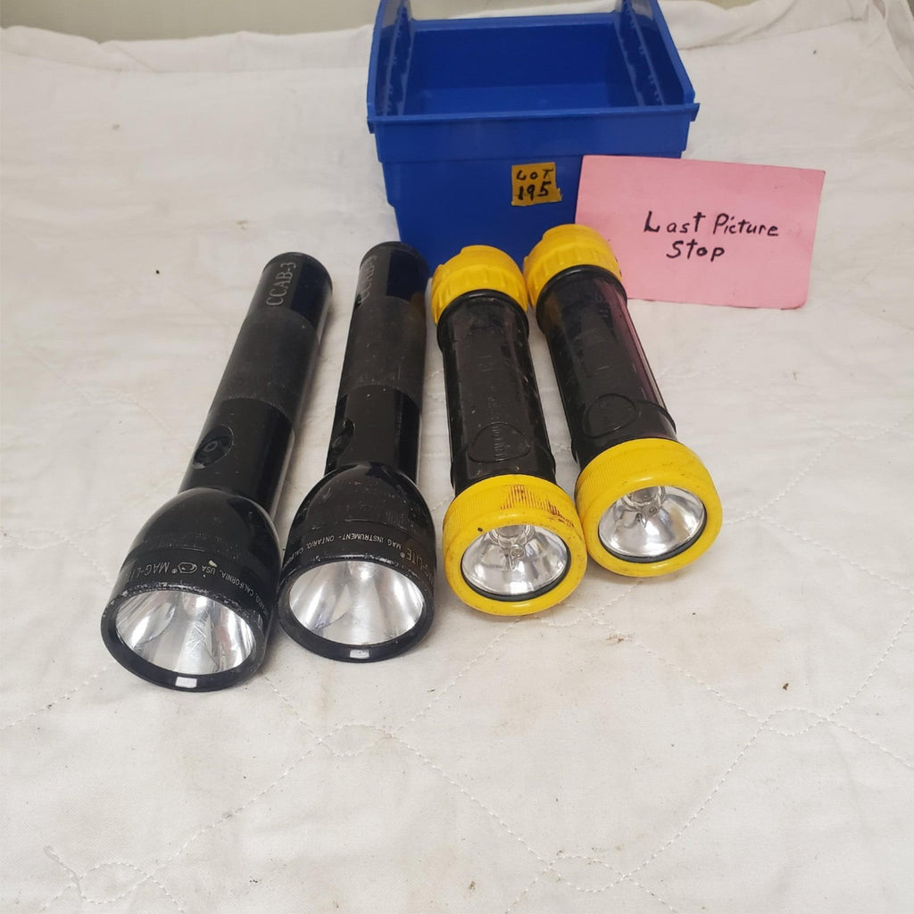Lot of 4 Fulton Permissible Electric Flashlight & Maglite flashlight LOT-195
