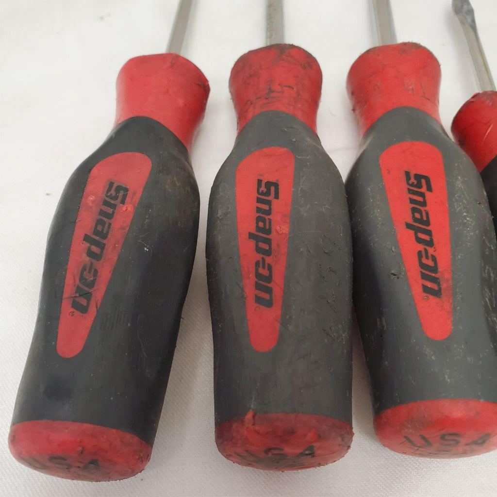 Lot of 7 Snap on Flathead Ratcheting & Hose Pick SoftGrip Screwdrivers LOT-480