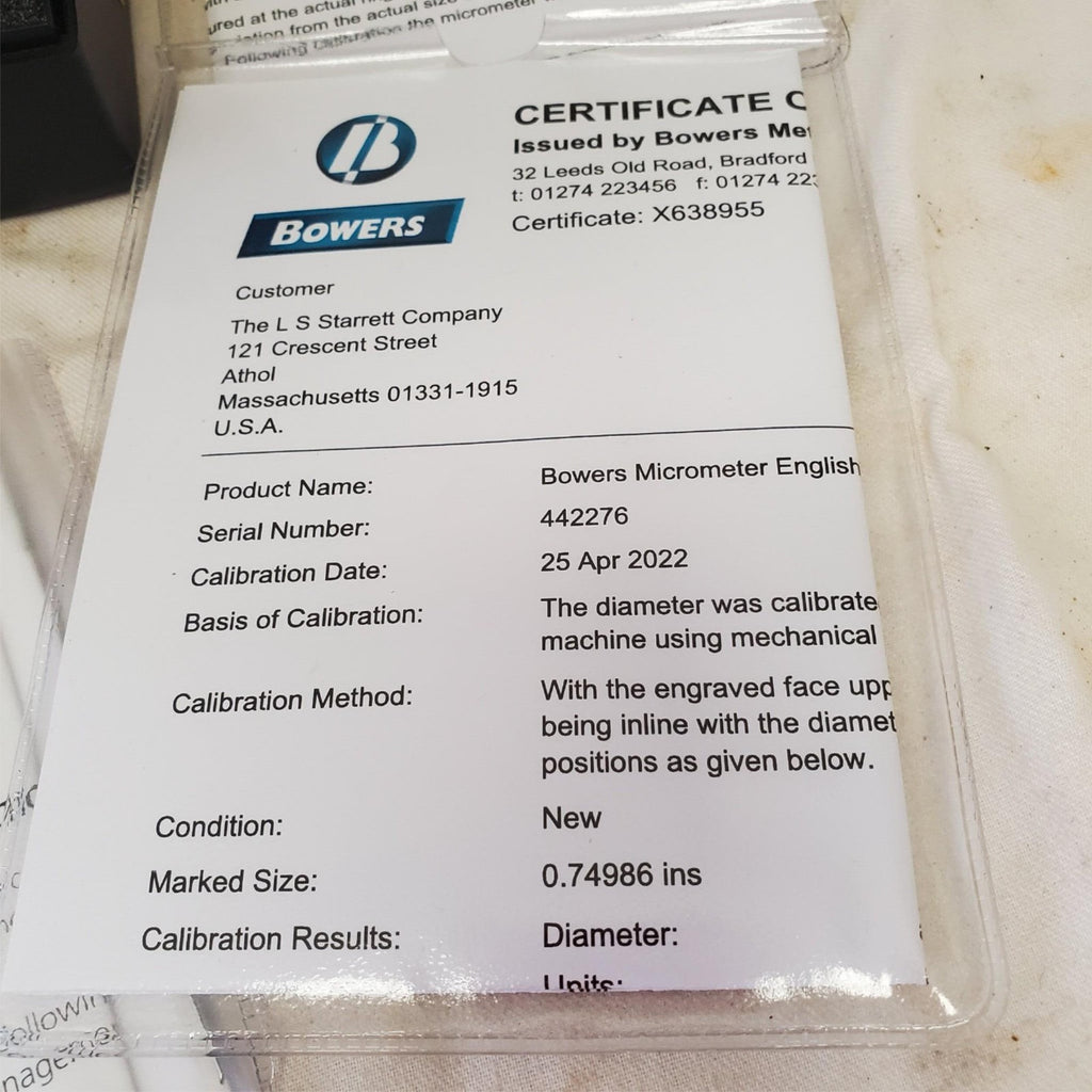 Starrett 78XTZ-1 Internal Micrometer Steel Setting Ring