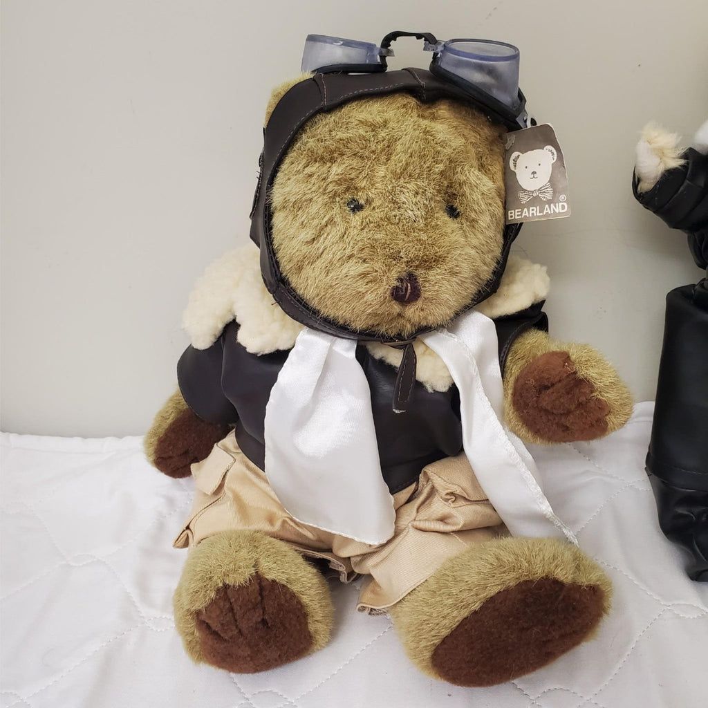 Aviator Pilot Bear Plush With Jacket Cap Scarf Goggles & Bear of Long Stuff Toy