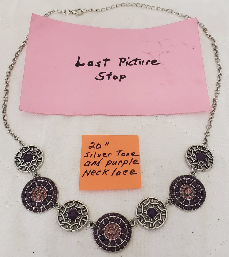 Paparazzi Vogue Garden Purple Beads Silver Tone Necklace