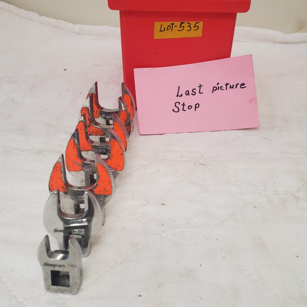 Lot of 7 Assorted Snap-On Drive SAE Open-End Crowfoot Wrench LOT 535