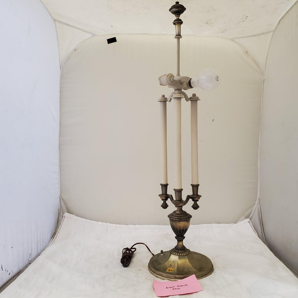 Vintage Stiffel Bouillotte Candlestick Brass Table Lamp A10