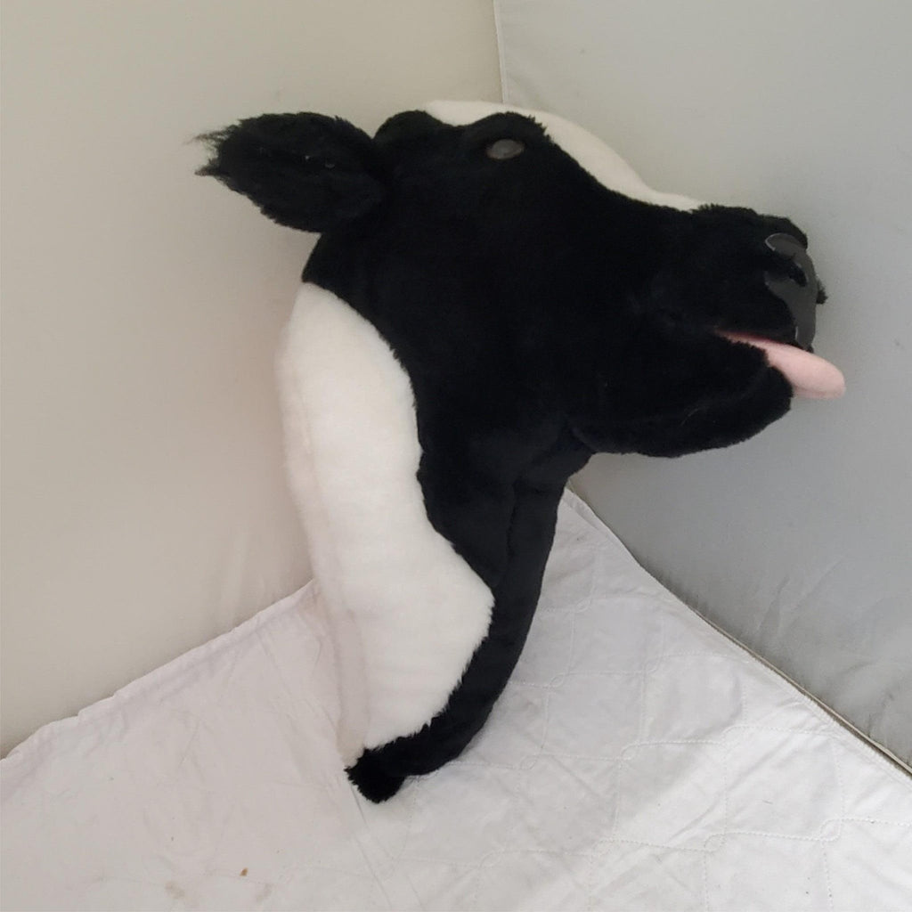 Cow Hand Puppet Plush Black White Stuffed Animal Toy