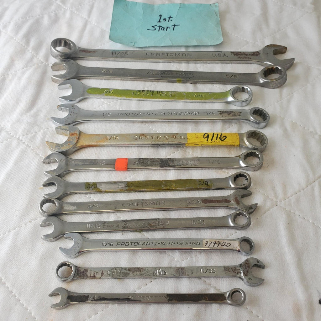 12 Pcs 12 Point SAE Combination Wrench Set - Lot 412