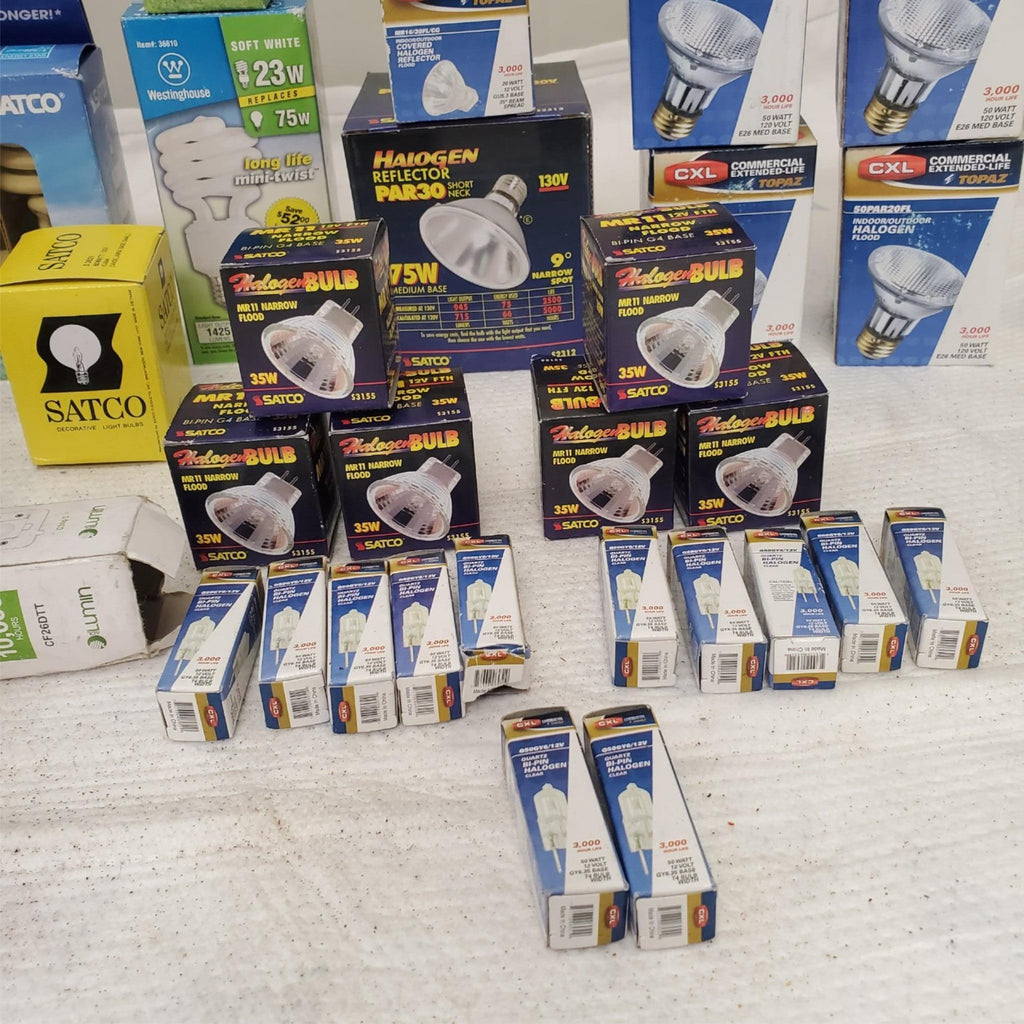 Lot of Multi Brand Assorted Light Bulbs Reflectors