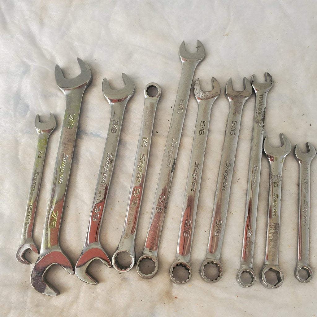 Lot of 10 Snap-On Double-Ended Open Wrench / Combination Wrench Tool LOT 351