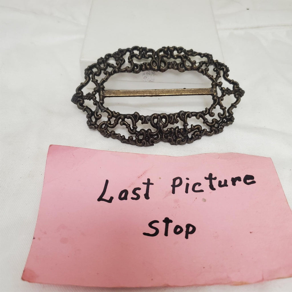 Antique Victorian Style Ornate Filigree Belt Buckle