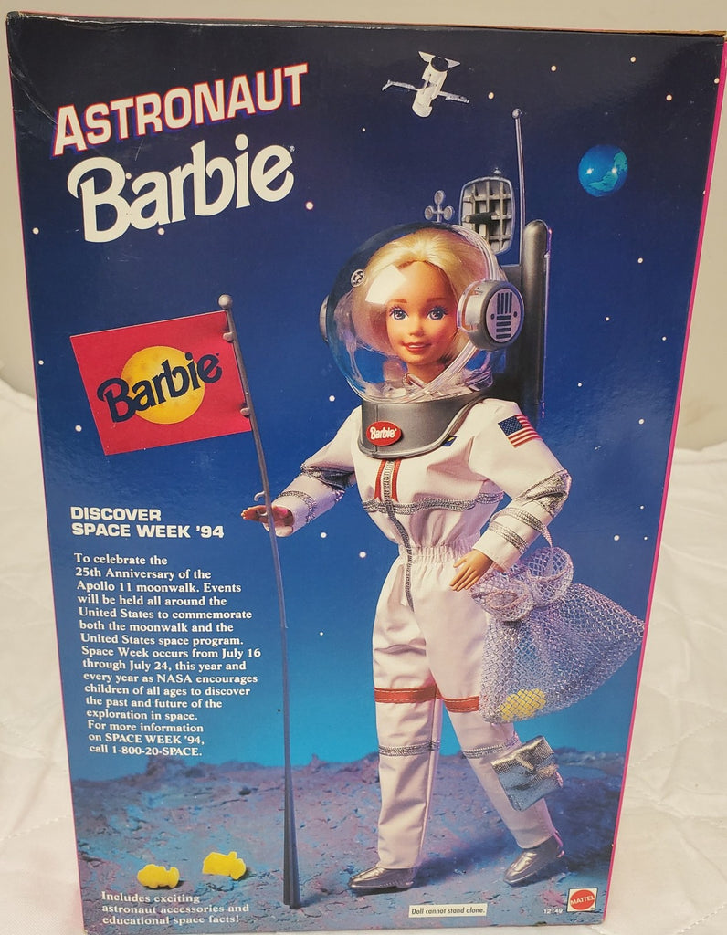 Vintage Astronaut Barbie NASA Career Doll Glow Moon Rocks Helmet Flag