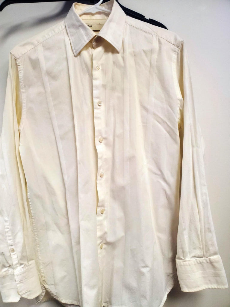 Perry Ellis White Men's Long Sleeve Dress Shirt